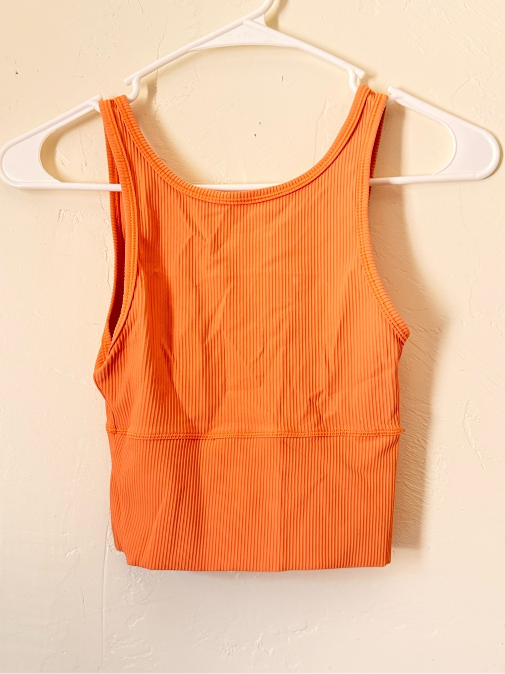 lululemon athletica Orange Ribbed Cropped Tank Top